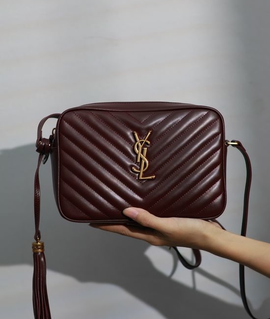Yves Saint Laurent YSL Lou Camera Bag Burgundy 520534-1
