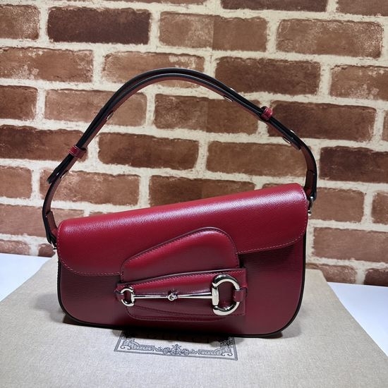 Gucci Red Leather Shoulder Bag 764155