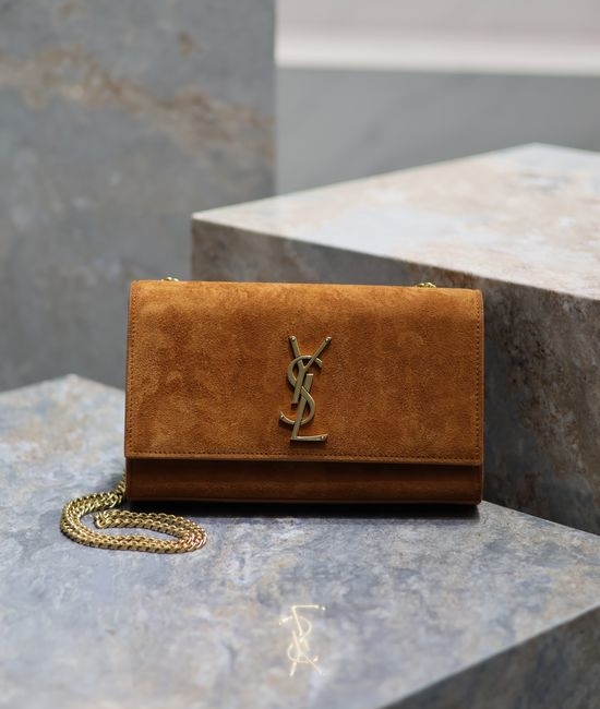 Yves Saint Laurent YSL Kate Frosted Gold Buckle Shoulder Bag 364021