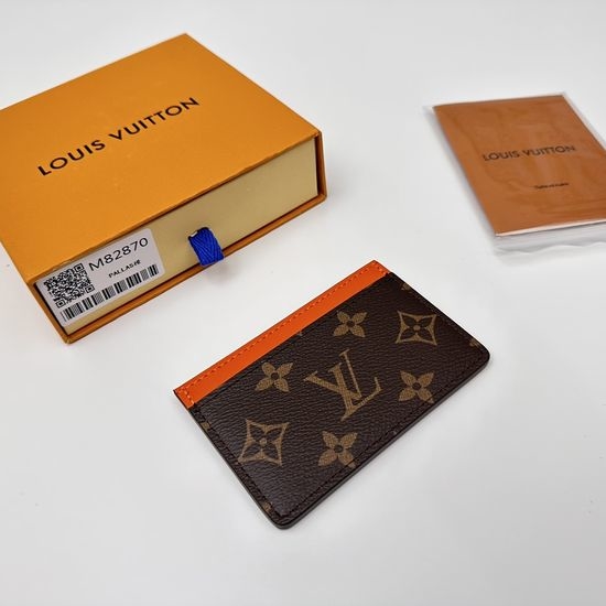 Louis Vuitton LV Monogram Macassar Orange Card Holder M82870