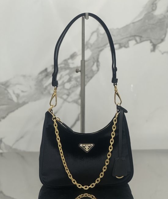 Prada Nylon Hobo Chain Shoulder Bag 1BC204