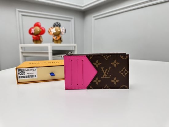 Louis Vuitton LV M82912 Coin Card Holder with Monogram Macassar Canvas