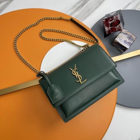 Yves Saint Laurent YSL Sunset Classic Textured Leather Bag 442906.Zx