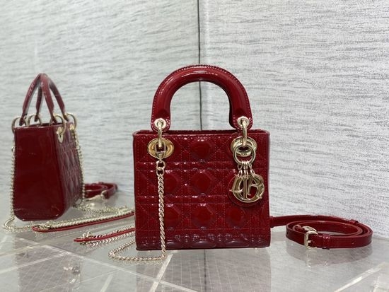 Christian Dior CD Classic Lady Cherry Red Bag 6603
