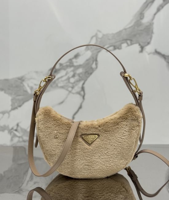 Prada Moon Wool Leather Top Handle Bag 1BC194