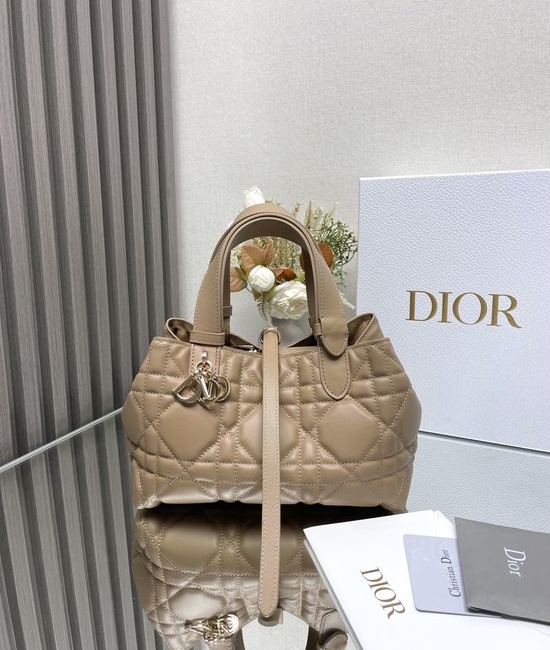 Christian Dior CD Christian Dior CDTOUJOURS Brown Leather Handbag 2822
