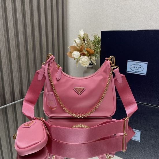 Prada Nylon Hobo Convertible Shoulder Bag 1BH204