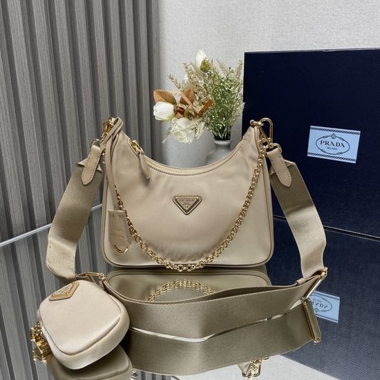 Prada Nylon Hobo Convertible Shoulder Bag 1BH204