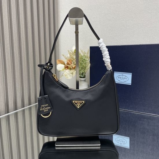 Prada Hobo Nylon Crossbody Bag with Leather Strap 1NE204
