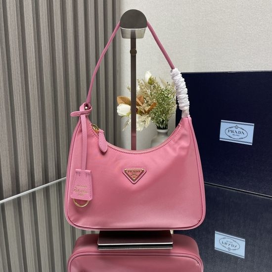 Prada Hobo Nylon Crossbody Bag with Leather Strap 1NE204