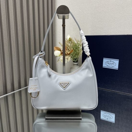Prada Hobo Nylon Crossbody Bag with Leather Strap 1NE204