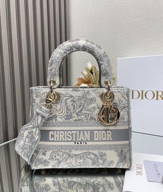 Christian Dior CD Lady Christian Dior CD Embroidered Bag 11697