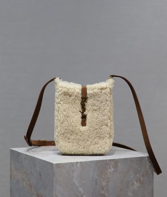 Yves Saint Laurent YSL Le 5A7 Shearling Phone Bag 735214