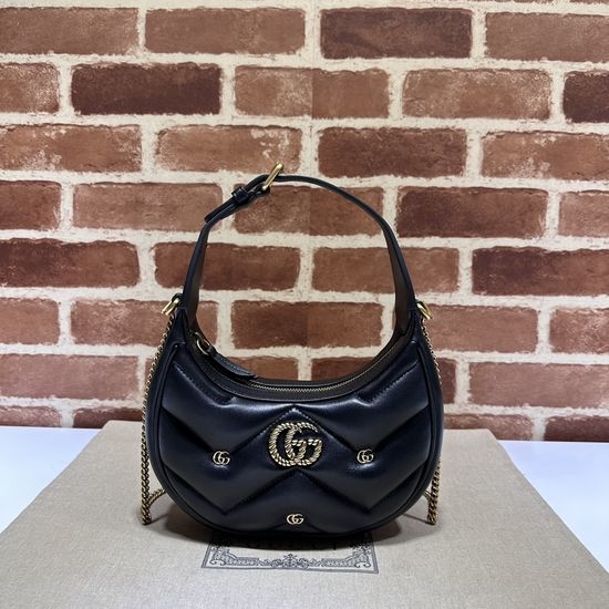 Gucci Black Leather Mini G Handbag 770983