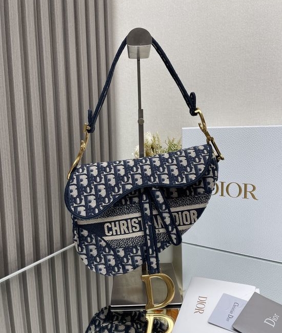 Christian Dior CD Saddle Bag Oblique Embroidery M0446