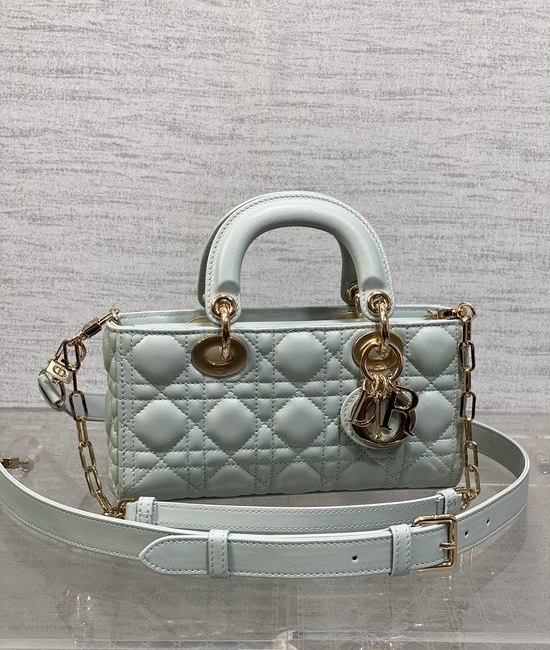 Christian Dior CD D-Joy Small Lambskin Quilted Lake Blue 9240