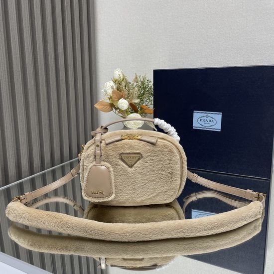 Prada Shearling Mini Structured Handbag 1BH208