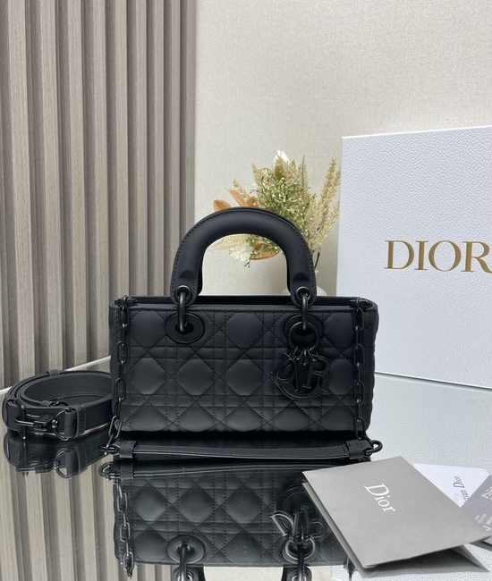 Christian Dior CD Lady D-Joy Small Matte Black Handbag 0613