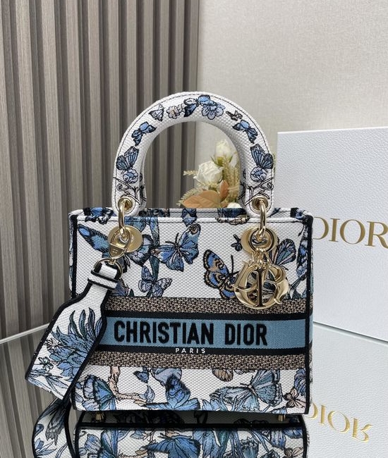 Christian Dior CD Lady Christian Dior CD Blue Butterfly Bag 11869