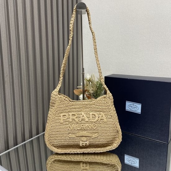 Prada Raffia Woven Crossbody Bag 1BC186
