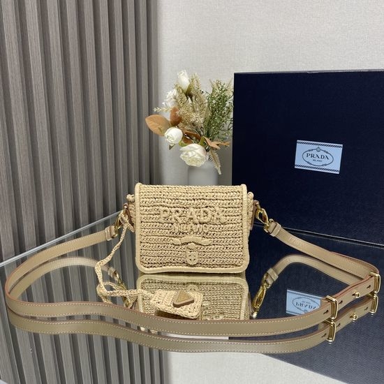 Prada Raffia Woven Crossbody Bag 3406
