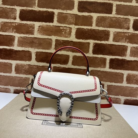 Gucci Ivory Leather Shoulder Bag with Brass Hardware 739496