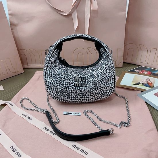 Miu Miu Crystal Geometric Pattern Mini Shoulder Bag 5BP078