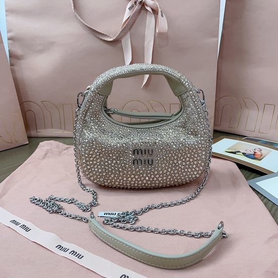Miu Miu Diamond Mini Bag with Geometric Crystal Pattern 5BP078
