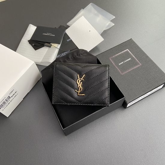 Yves Saint Laurent YSL Matelasse Short Grained Leather Card Case 530841