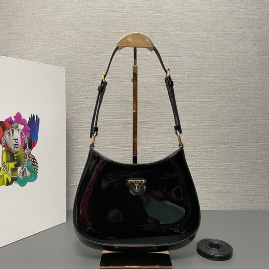Prada Cheo Patent Leather Shoulder Bag 1BC169