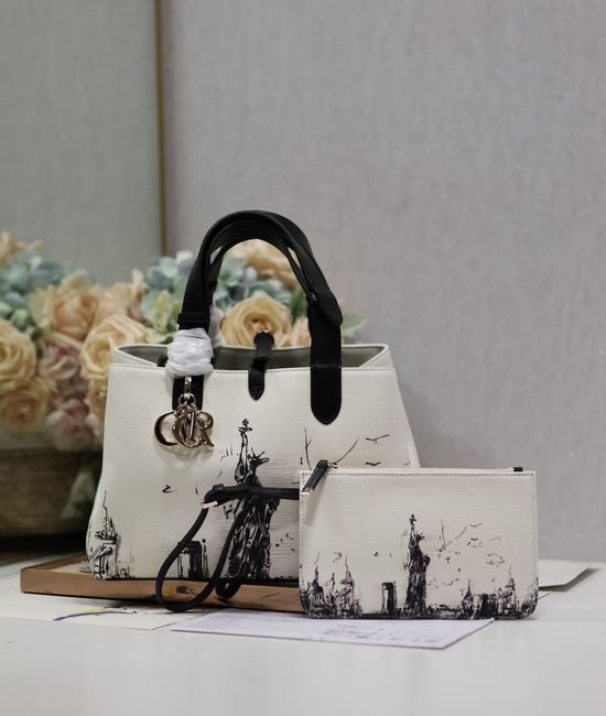 Christian Dior CD Toujours Canvas Leather Medium Handbag 1188