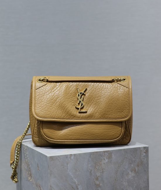Yves Saint Laurent YSL Niki Elephant Pattern Gold Buckle Bag 633158