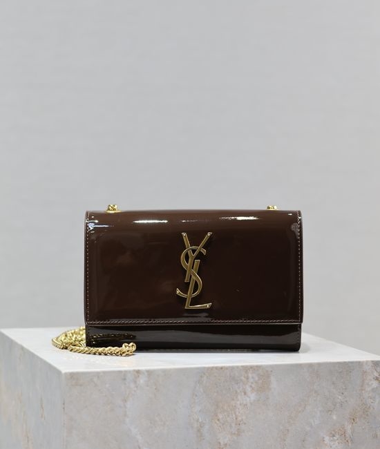 Yves Saint Laurent YSL Kate Burgundy Patent Leather 469390