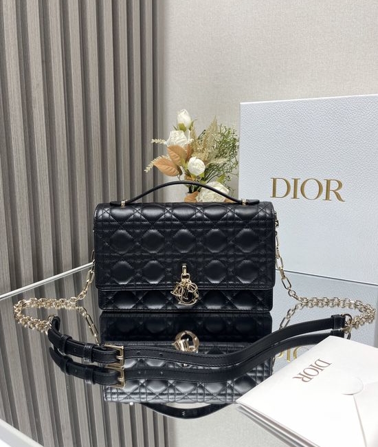 Christian Dior CD Miss Christian Dior CD Black Lambskin Handbag 0810