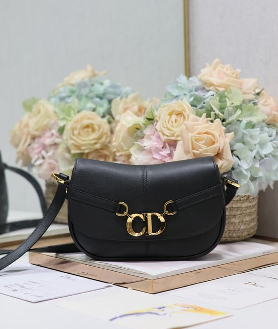 Christian Dior CD CD Besace Black Leather Bag 2051