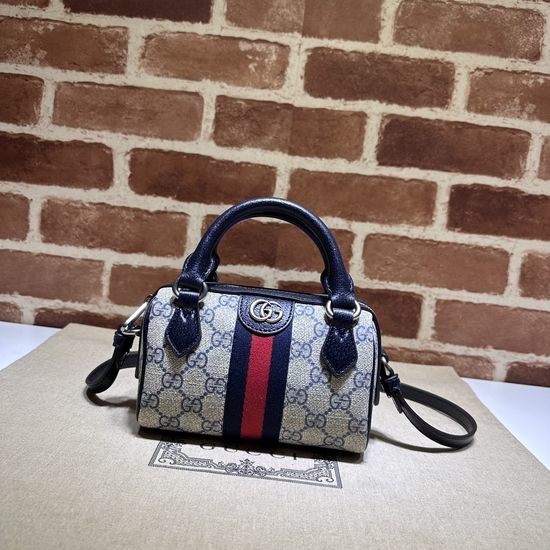 Gucci Blue Coated Canvas Handbag 781490