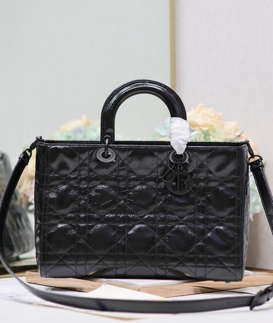 Christian Dior CD Lady D-Sire Handbag Black 1152