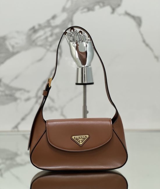 Prada Leather Shoulder Bag with Magnetic Closure 1BD358