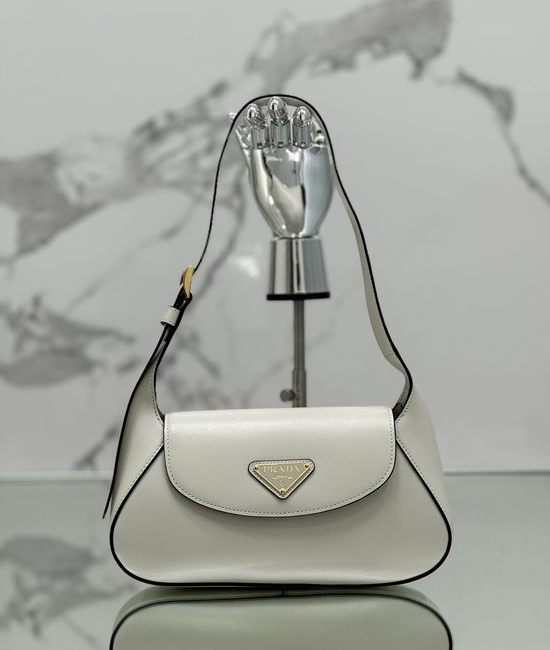 Prada Leather Shoulder Bag with Magnetic Closure 1BD358