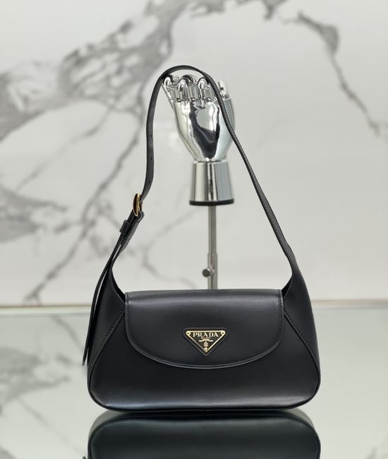 Prada Leather Shoulder Bag with Magnetic Closure 1BD358