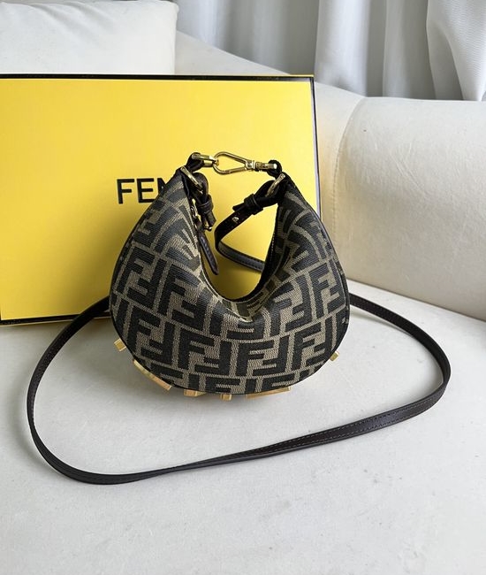 Fendi Graphy Small Crescent Shoulder Bag 306