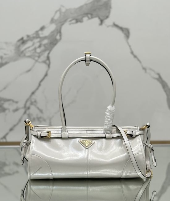 Prada SoftLux Oil Wax Leather Tote Crossbody Bag 1BA426