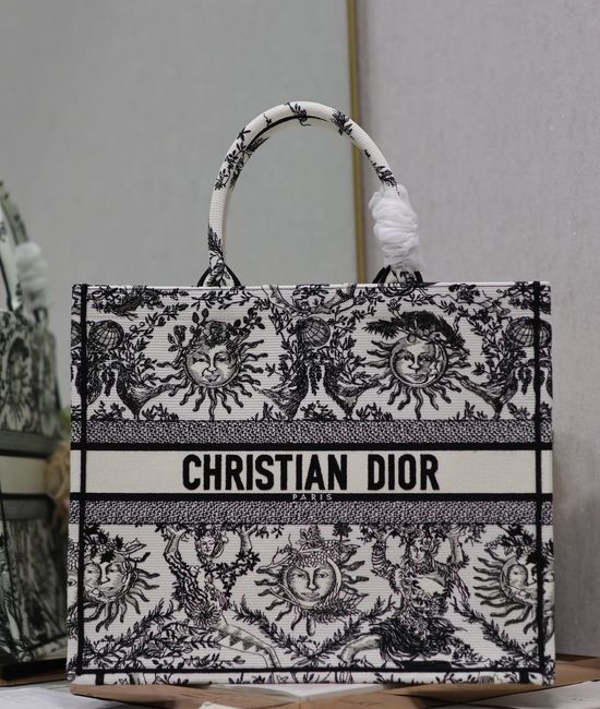 Christian Dior CD Book Tote White Constellation Large 1286