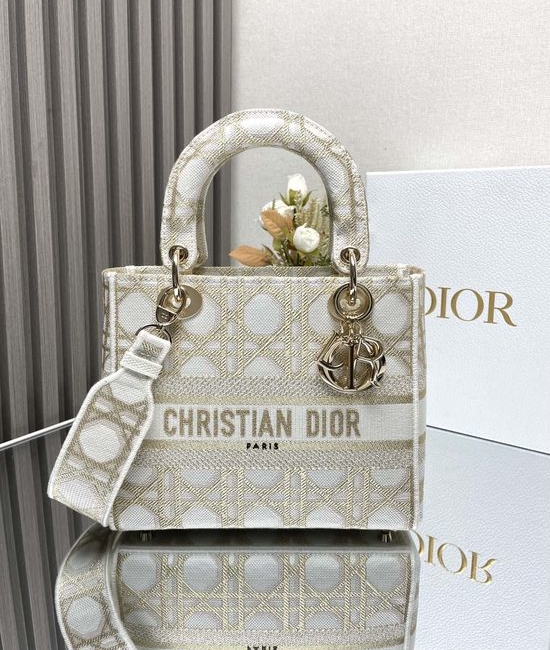 Christian Dior CD Lady Plaid Embroidered Lambskin Bag 5