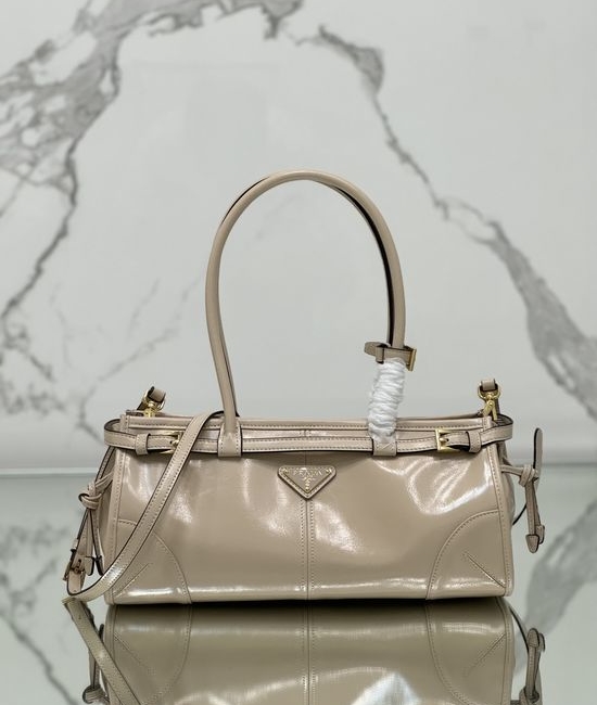 Prada SoftLux Oil Wax Leather Tote Crossbody Bag 1BA426