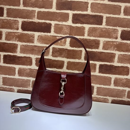 Gucci Patent Leather Shoulder Bag Burgundy 782849