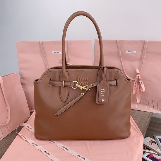 Miu Miu Aventure Nappa Leather Tote Bag 5BG291