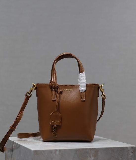 Yves Saint Laurent YSL Mini Tote Bag Soft Leather with Yves Saint Laurent YSL Charm 712367