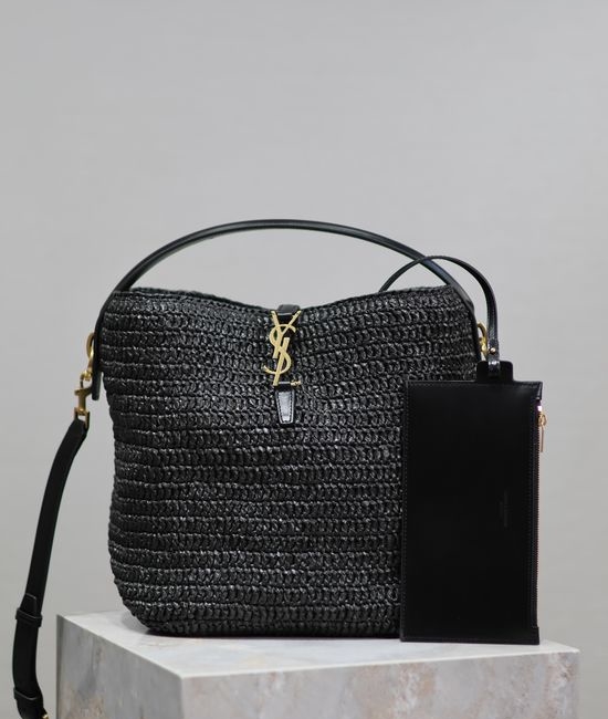 Yves Saint Laurent YSL Limited Edition Woven Straw Water Bucket Bag 742828