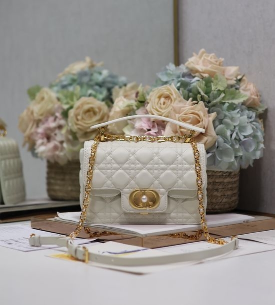 Christian Dior CD Jolie White Top Handle Bag 9271